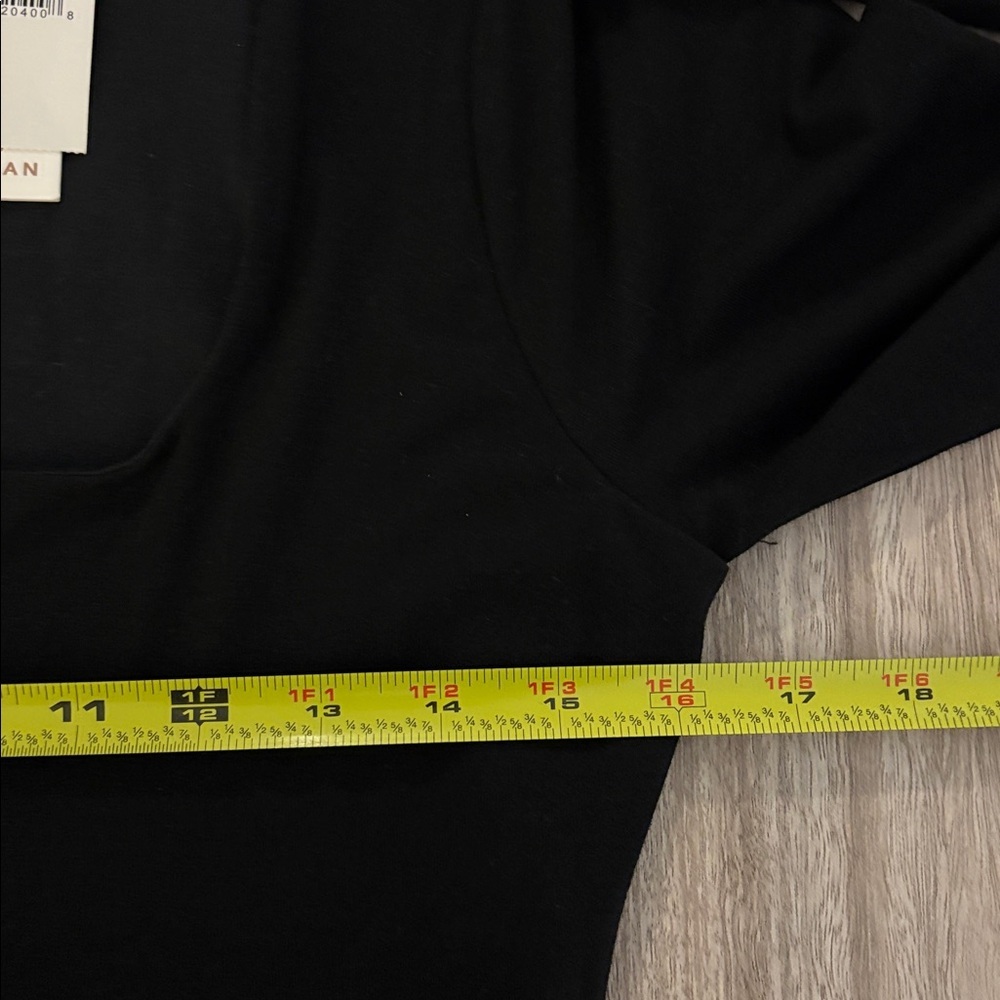 Good American Bodycon Midi Dress Black U-Ring Stretch Long Sleeve 3 Large New - Picture 7 of 7